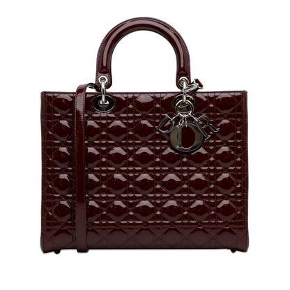 Dior Large Cannage Patent Lady Dior (SHG-P4TbsK)