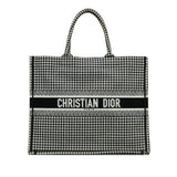 Dior Large Houndstooth Embroidered Book Tote (SHG-i71xOC)