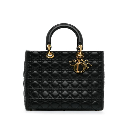 Dior Large Lambskin Cannage Lady Dior (SHG-Hbpskq)