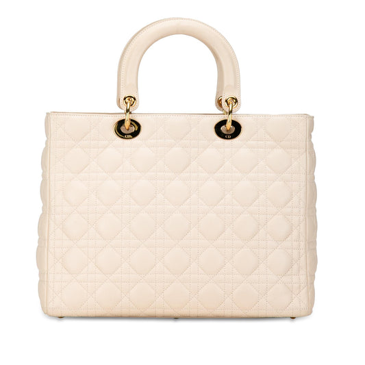 Dior Large Lambskin Cannage Lady Dior (SHG-Taw0H5)