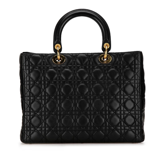 Dior Large Lambskin Cannage Lady Dior (SHG-3twUhI)