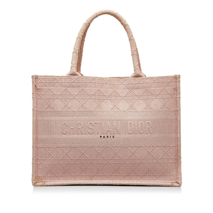 Dior Medium Cannage Embroidered Book Tote (SHG-LuB71h)