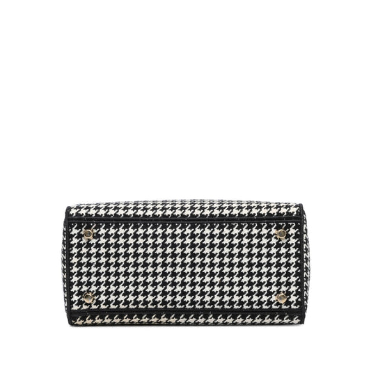 Dior Medium Canvas Houndstooth Embroidered Lady D Lite