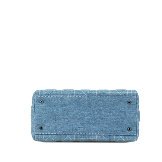 Dior Medium Denim Cannage Lady Dior (SHG-5IJWO3)
