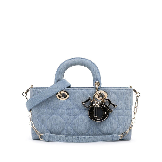 Dior Medium Denim Macrocannage Lady D Joy Satchel
