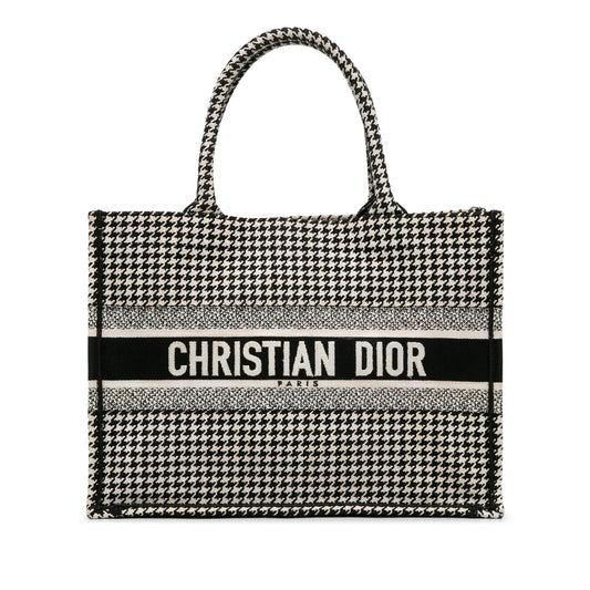 Dior Medium Houndstooth Embroidered Book Tote