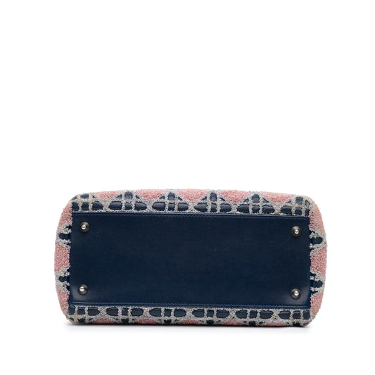 Dior Medium Lambskin And Tweed Cannage Lady Dior