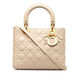 Dior Medium Lambskin Cannage Lady Dior (SHG-CyzxRl)