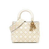 Dior Medium Lambskin Cannage Studded Supple Lady Dior (SHG-hub9mD)