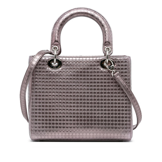 Dior Medium Metallic Microcannage Lady Dior (SHG-rFTqIT)