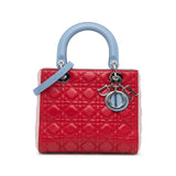 Dior Medium Tricolor Lambskin Cannage Lady Dior