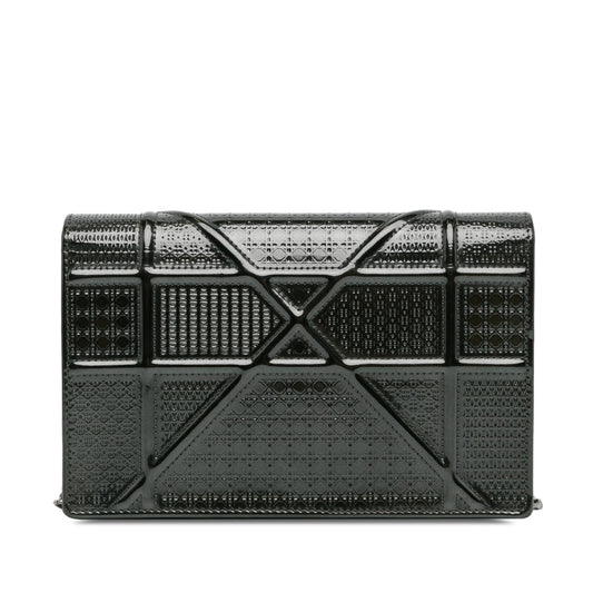 Dior Metallic Patent Microcannage Diorama Wallet on Chain (SHG-PbiarO)