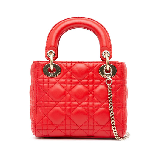 Dior Mini Lambskin Cannage Lady Dior (SHG-ERwhNq)