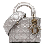Dior Mini Metallic Calfskin Cannage Supple Lady Dior (SHG-shUv66)