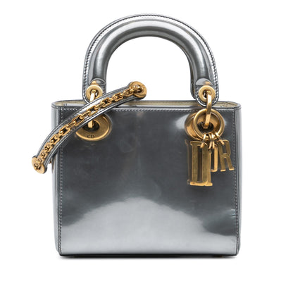 Dior Mini Metallic Glazed Calfskin Lady Dior