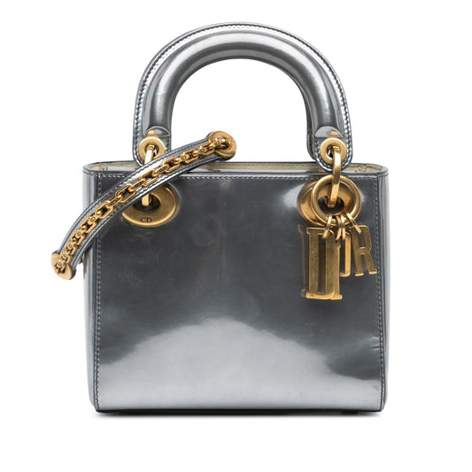 Dior Mini Metallic Glazed Calfskin Lady Dior