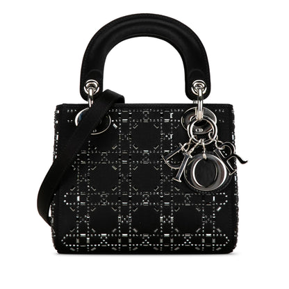 Dior Mini Satin Cannage Crystal Embellished Lady Dior (SHG-W5Fy2M)