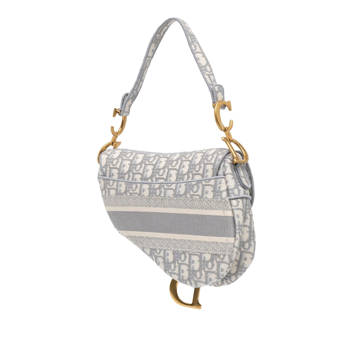 Dior Oblique Embroidered Canvas Saddle Bag