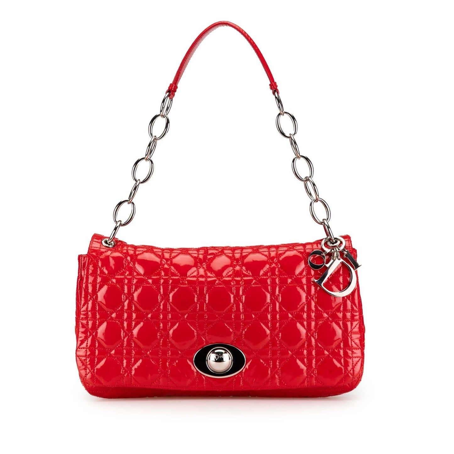 Dior Patent Cannage Rendezvous Shoulder Bag