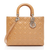 Dior Patent Leather Lady Dior Large Tote (SHF-5hKv8U)