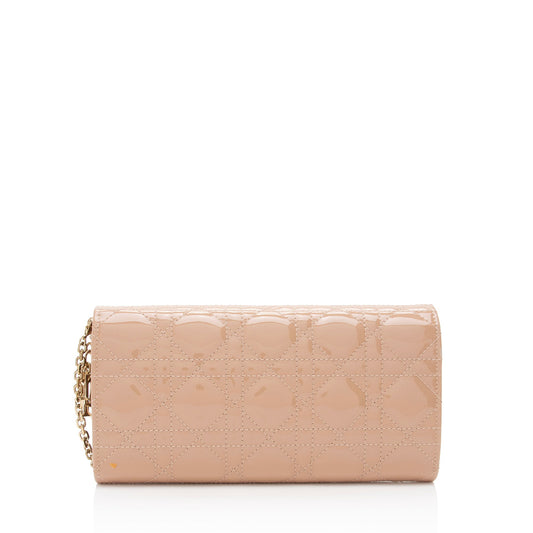 Dior Patent Leather Lady Dior Wallet on Chain