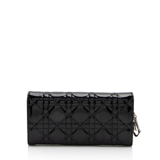 Dior Patent Leather Lady Dior Wallet on Chain
