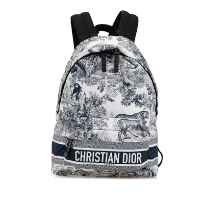 Dior Small Nylon Technical Fabric Toile De Jouy Diortravel Backpack (SHG-L7BDVg)
