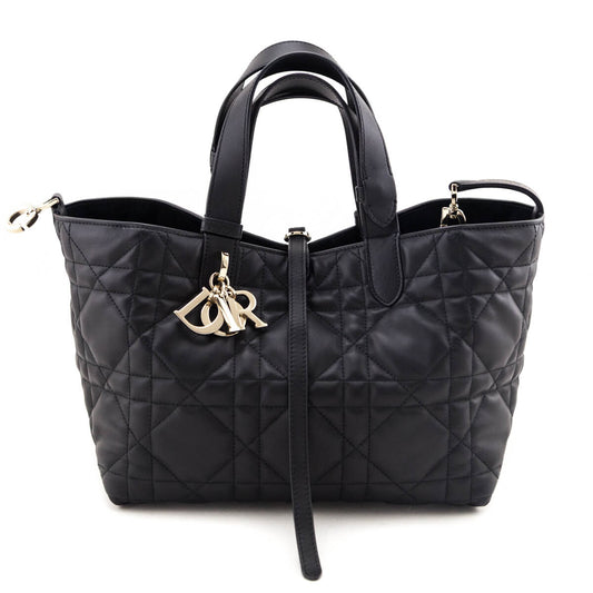 Dior Black Calfskin Macrocannage Medium Toujours