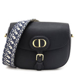 Dior Black Grained Calfskin Large Bobby Flap Bag