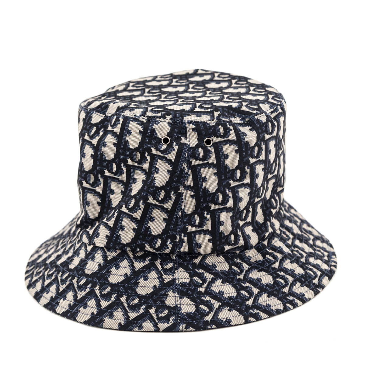 Dior Navy Oblique Reversible Teddy D Small Brim Bucket Hat