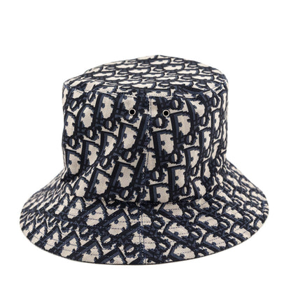 Dior Navy Oblique Reversible Teddy D Small Brim Bucket Hat