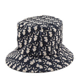 Dior Navy Oblique Reversible Teddy D Small Brim Bucket Hat