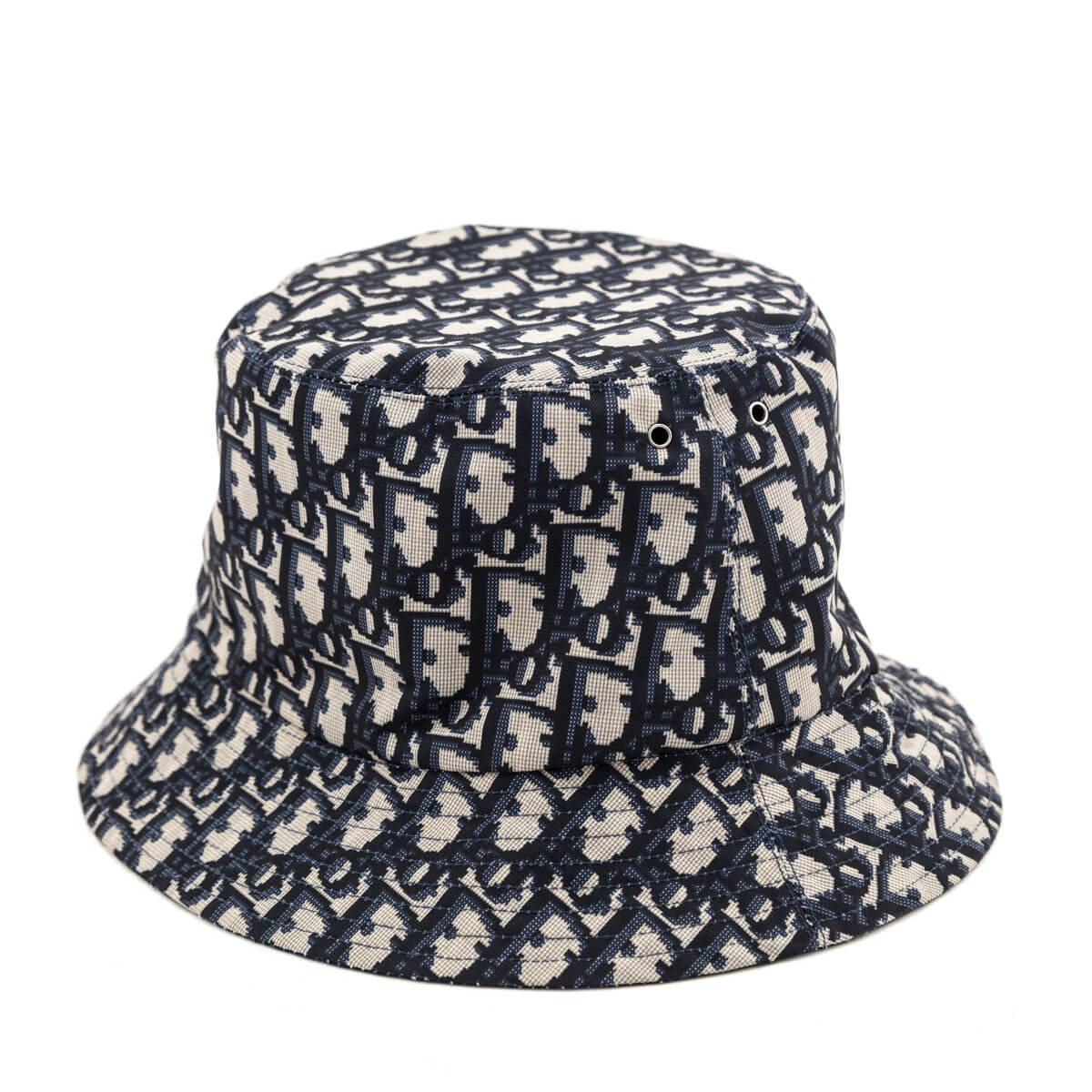 Dior Navy Oblique Reversible Teddy D Small Brim Bucket Hat