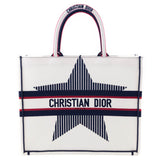 Dior White Canvas Embroidered Large Dioralps Book Tote