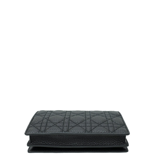 Christian Dior Black Lady Dior Wallet Chain Pouch