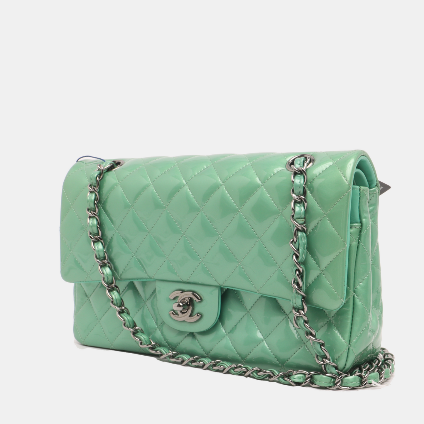 Chanel Classic Flap Medium Mint Green Patent Leather 2012-2013