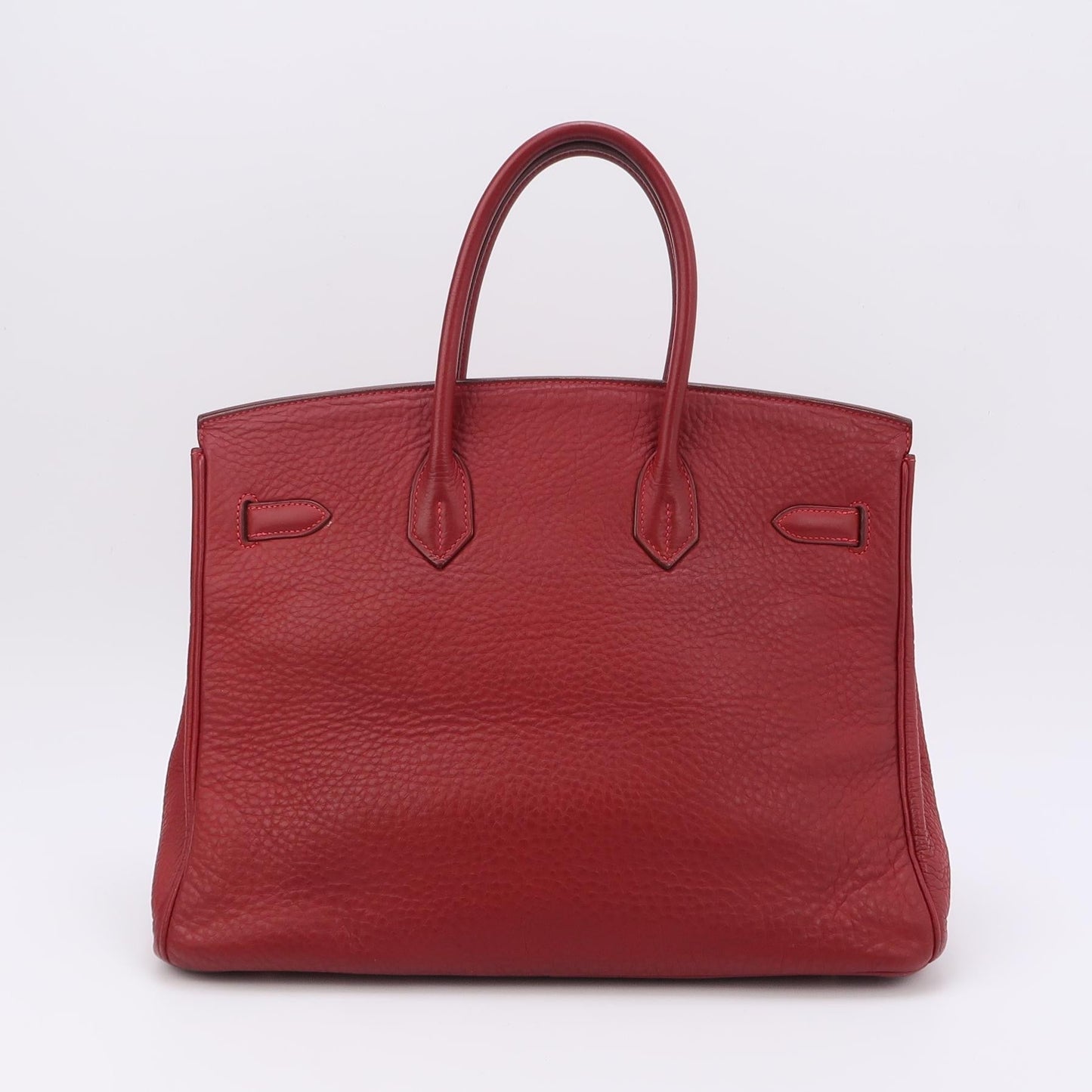Hermes Birkin 35 Red 54 Rouge Garance Clemence Leather Gold Hardware 2006 Box J Stamp