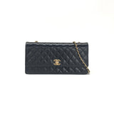 Chanel Classic Flap Medium East West Black Calfskin Leather 2011-2012