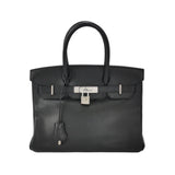 Hermes Birkin 30 Black Epsom Leather Palladium Hardware 2012