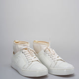 Chanel White Rubber and Leather CC Ankle Sneakers Size 37,5