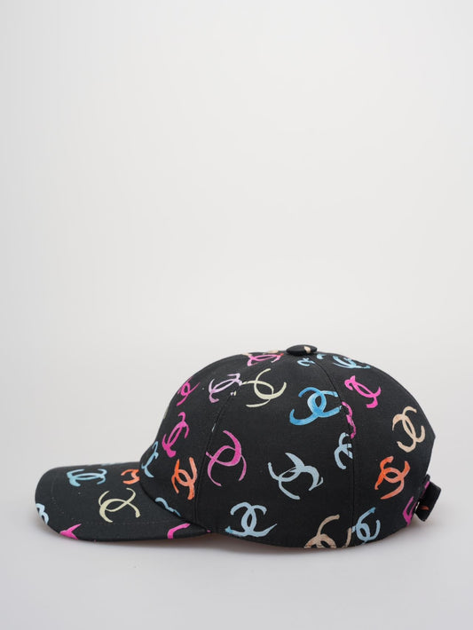 Chanel Black Hat with multicolor CC Logos from the latest 24S collection