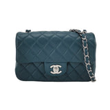 Chanel Classic Flap Rectangular Mini Teal Green Lambskin,2020