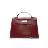 Hermes Kelly 32 Sellier Burgundy Box Leather Gold HW 1987