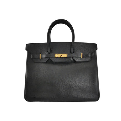 Hermes Birkin 35 Black Calfskin Leather Gold Hardware 1997