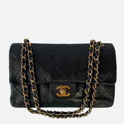 Chanel Classic Flap   Black Lambskin Leather with 24k Gold Hardware, 1989-1991