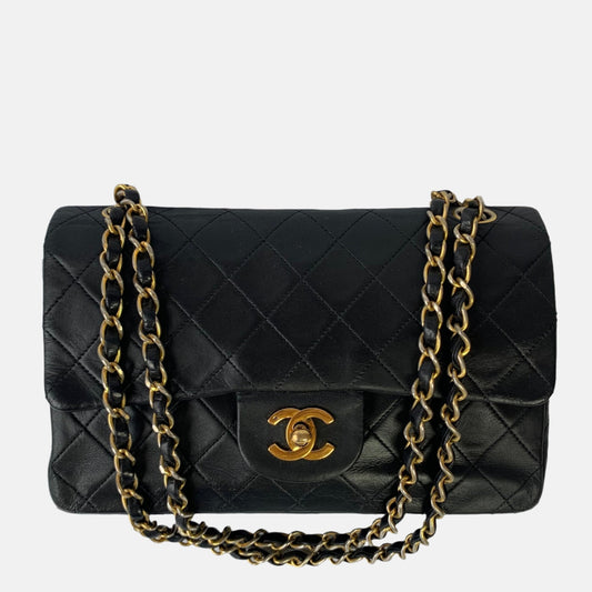 Chanel Classic Flap   Black Lambskin Leather with 24k Gold Hardware, 1989-1991