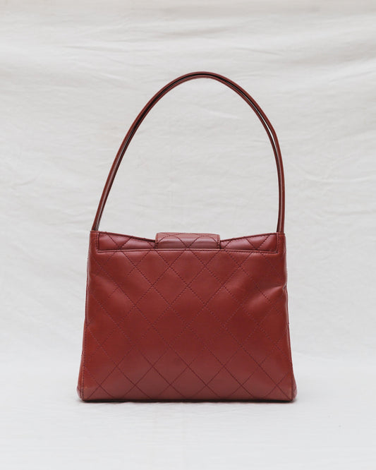 Chanel Around 2000 Made   Caviar Skin Torn Lock Shoulder Bag