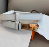 Hermes kelly belt white rose gold  hardware