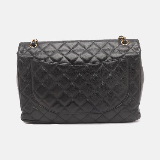 Chanel Classic Flap Maxi 2009 Black Caviar Leather Single Flap with Gold Hardware