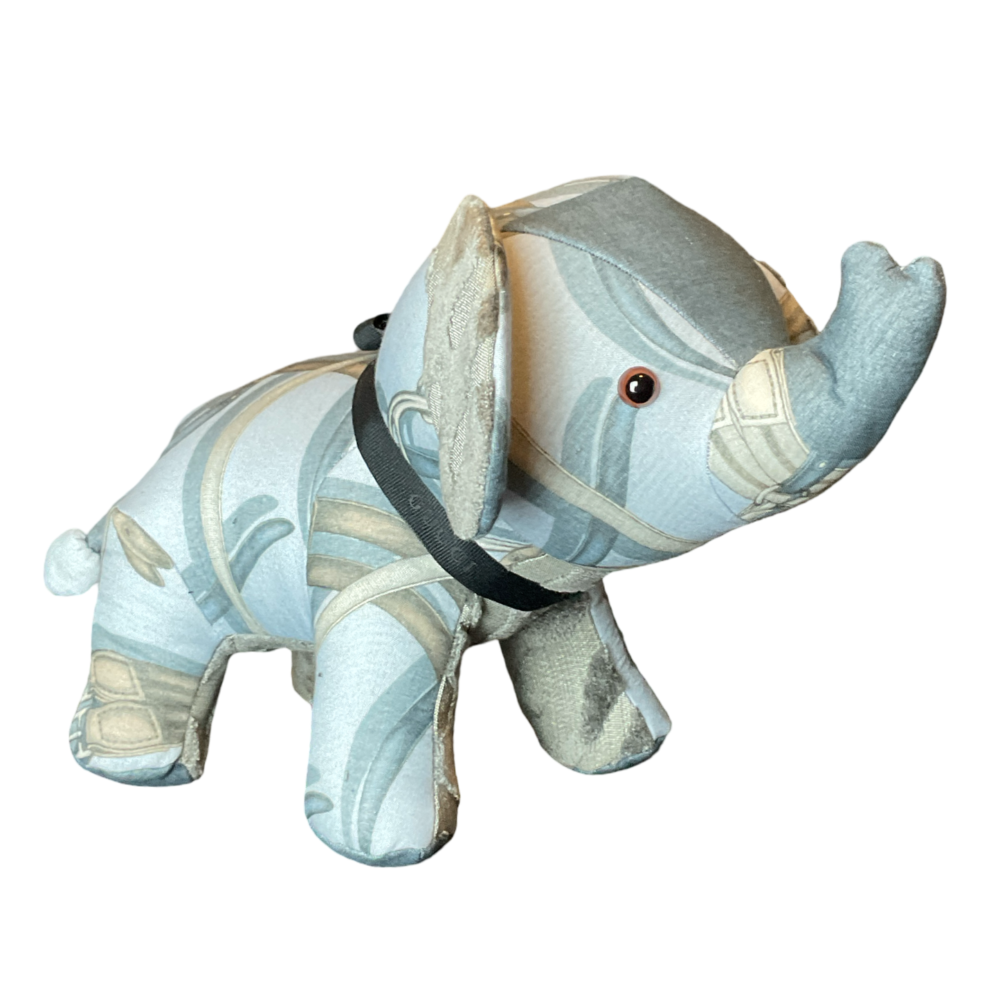 Gray Equestrian   Silk Scarf Lucky Elephant